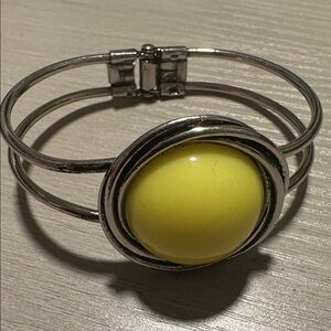 Silver Bracelet with Yellow Accent